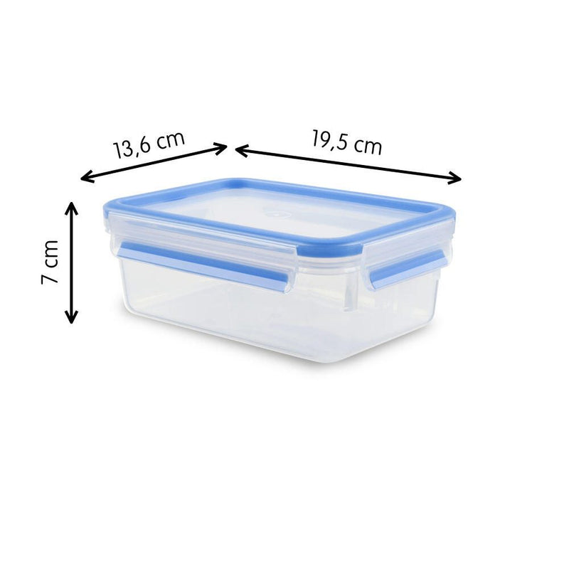 emsa Frischhaltedose CLIP & CLOSE 7 cm hoch 1,0 l transparent, blau