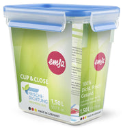 emsa Frischhaltedose CLIP & CLOSE 16.3 cm hoch 1,5 l transparent, blau