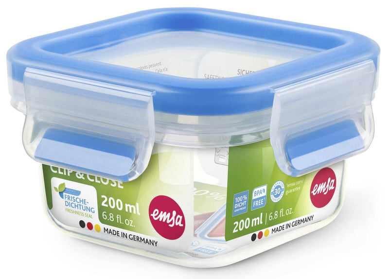 emsa Frischhaltedose CLIP & CLOSE 5.9 cm hoch 0,2 l transparent, blau