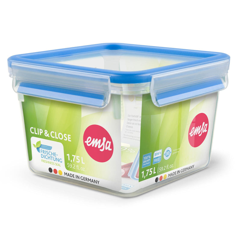 emsa Frischhaltedose CLIP & CLOSE 11.1 cm hoch 1,75 l transparent, blau