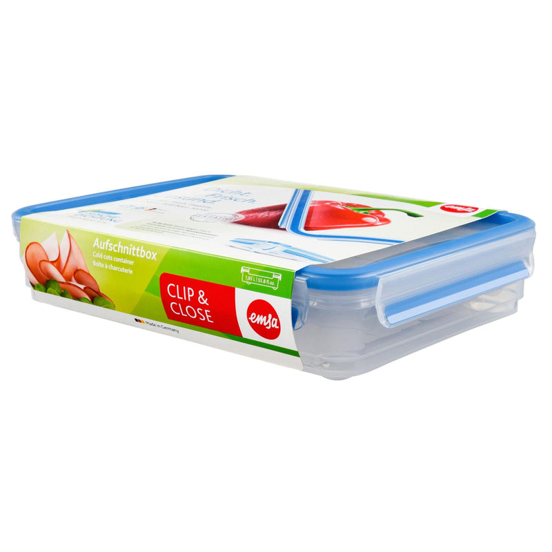 emsa Frischhaltedose CLIP & CLOSE 6 cm hoch 1,65 l transparent, blau