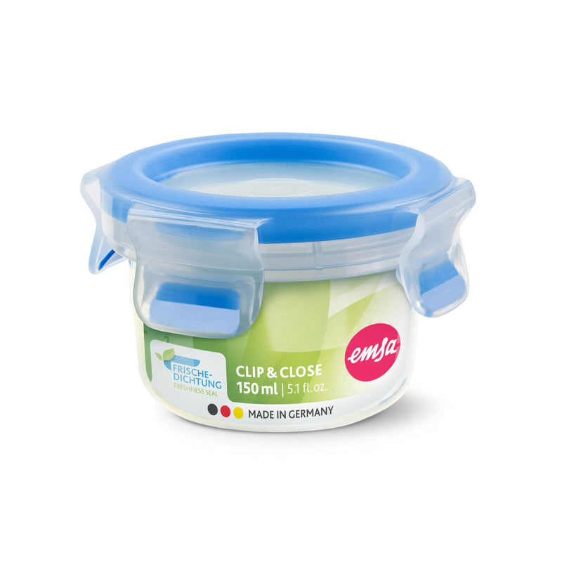 emsa Frischhaltedose CLIP & CLOSE 5.9 cm hoch 0,15 l transparent, blau