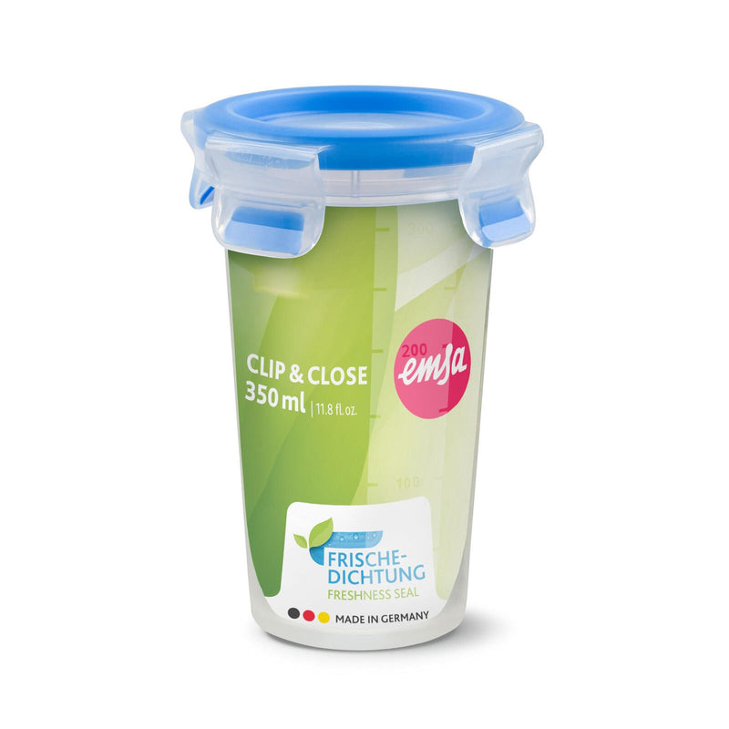 emsa Frischhaltedose CLIP & CLOSE 13.3 cm hoch 0,35 l transparent, blau