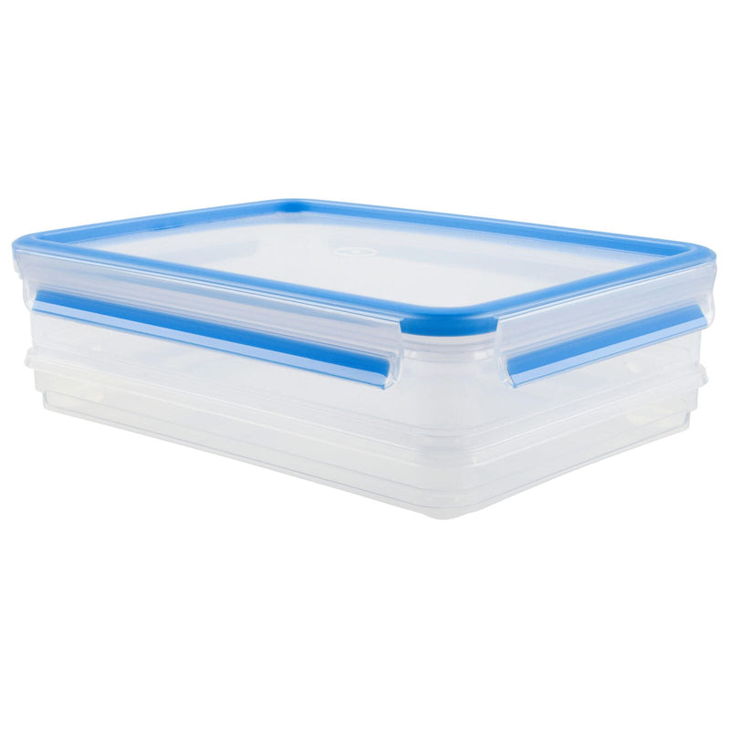 emsa Frischhaltedosen CLIP & CLOSE 8.6 cm hoch 1,0/1,65 l transparent, blau