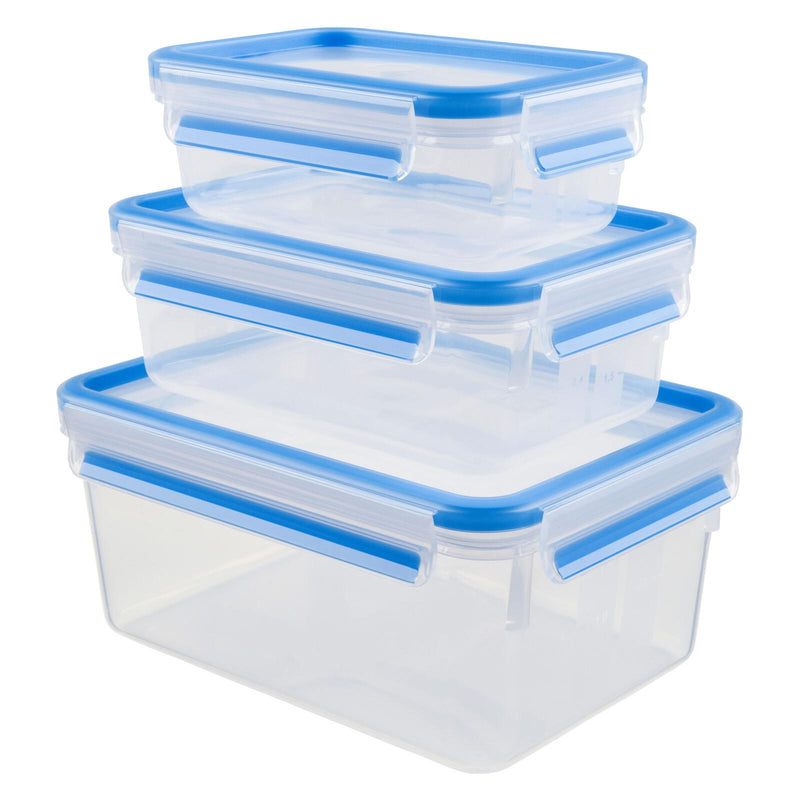 emsa Frischhaltedosen-Set 0,55/1,0/2,2 l transparent, blau