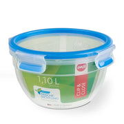 emsa Frischhaltedose CLIP & CLOSE 10 cm hoch 1,1 l transparent, blau