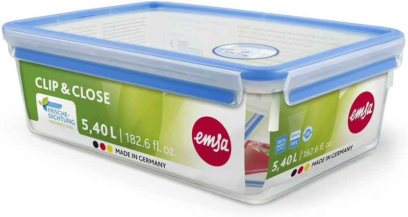 emsa Frischhaltedose CLIP & CLOSE 11.1 cm hoch 5,4 l transparent, blau