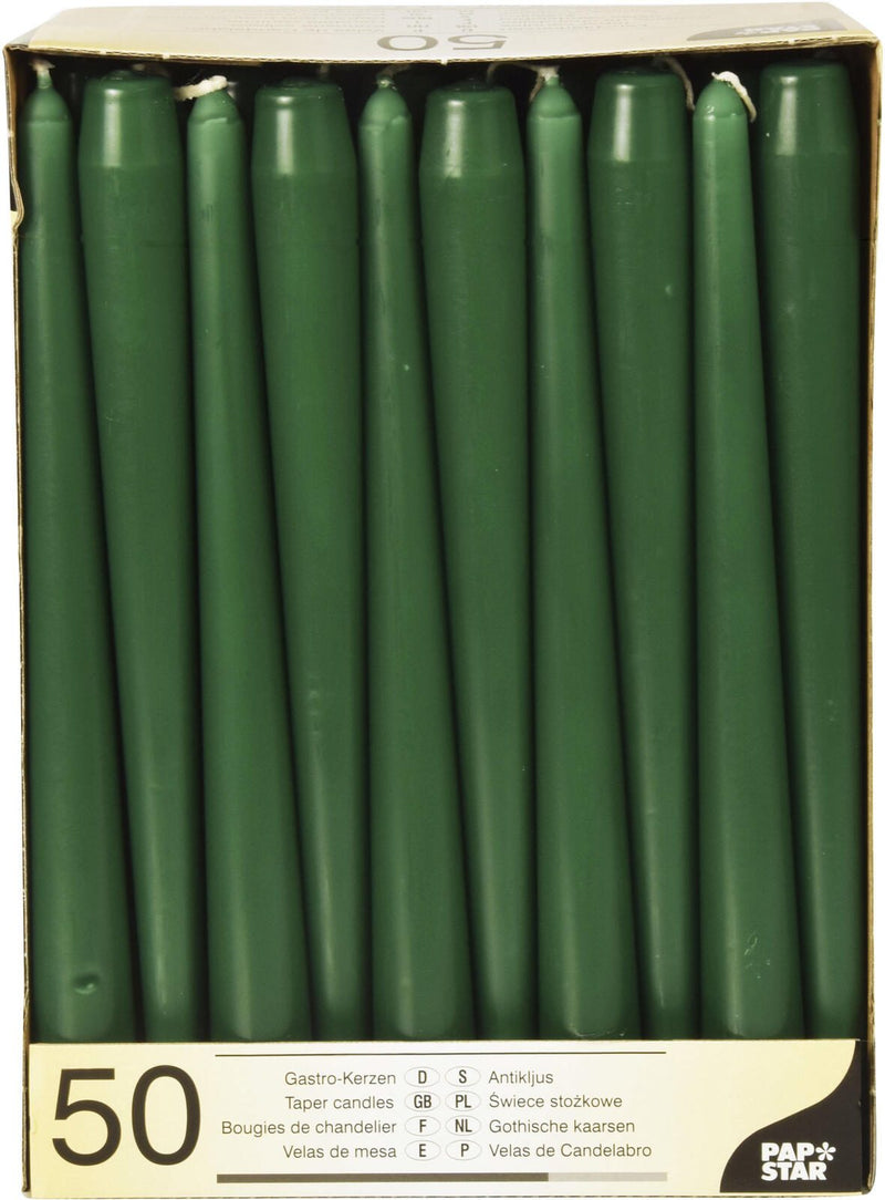 PAPSTAR Kerzen 25 cm dunkelgrün