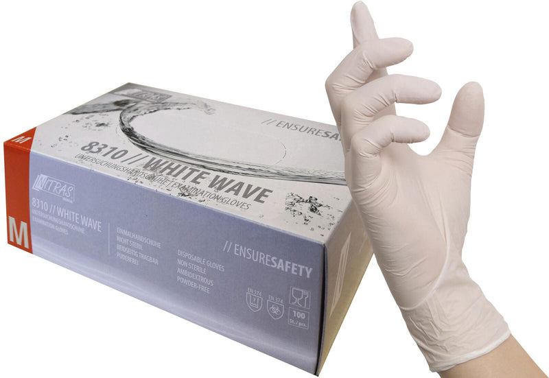 NITRAS® Einmalhandschuhe WHITE WAVE M weiß