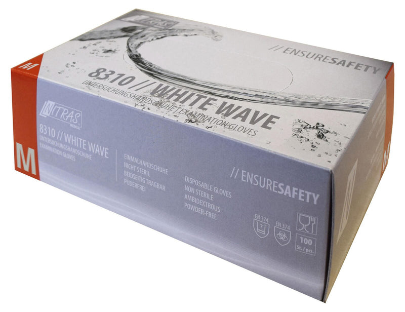 NITRAS® Einmalhandschuhe WHITE WAVE M weiß
