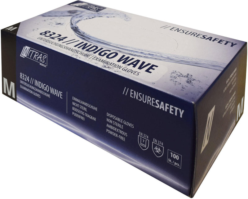 NITRAS® Einmalhandschuhe INDIGO WAVE M dunkelblau