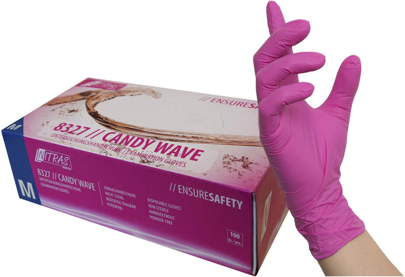 NITRAS® Einmalhandschuhe CANDY WAVE M pink