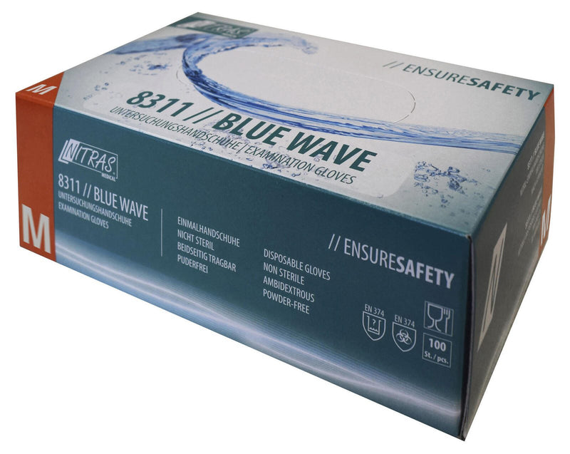 NITRAS® Einmalhandschuhe BLUE WAVE M blau