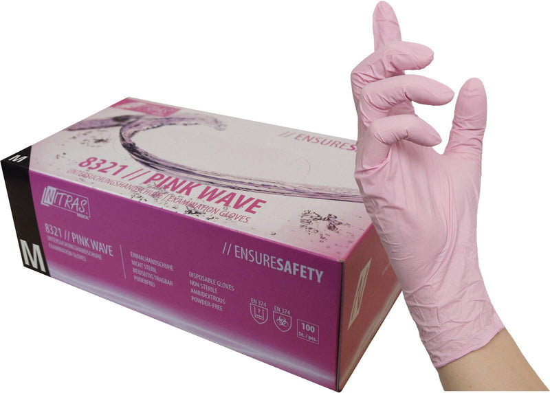 NITRAS® Einmalhandschuhe PINK WAVE M rosa