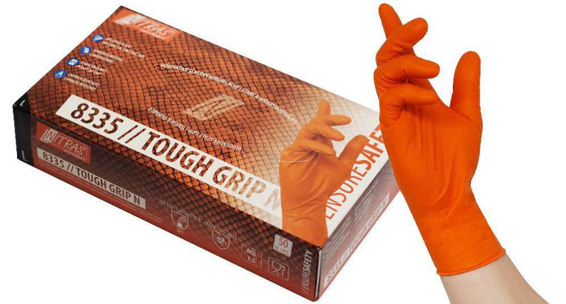 NITRAS® Einmalhandschuhe TOUGH GRIP N M orange