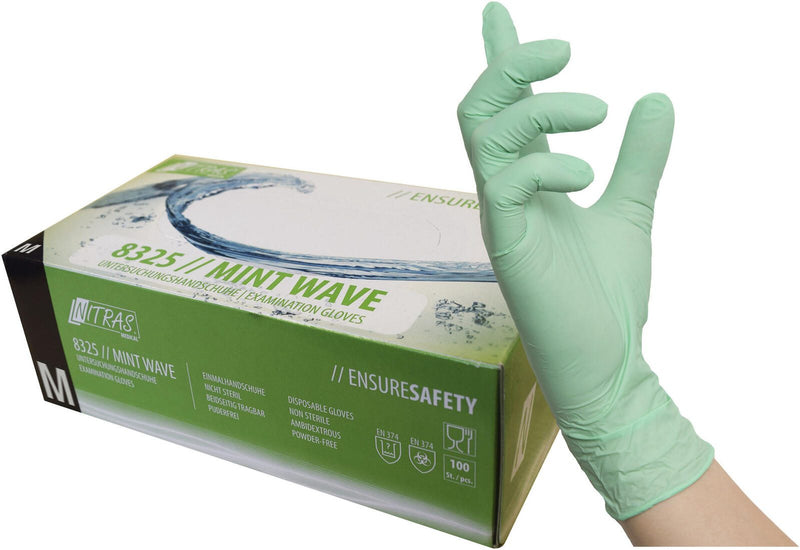 NITRAS® Einmalhandschuhe MINT WAVE M grün