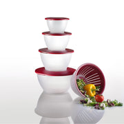 WESTMARK Olympia Schüssel-Set 0,6/1,3/4,4 l transparent/rot