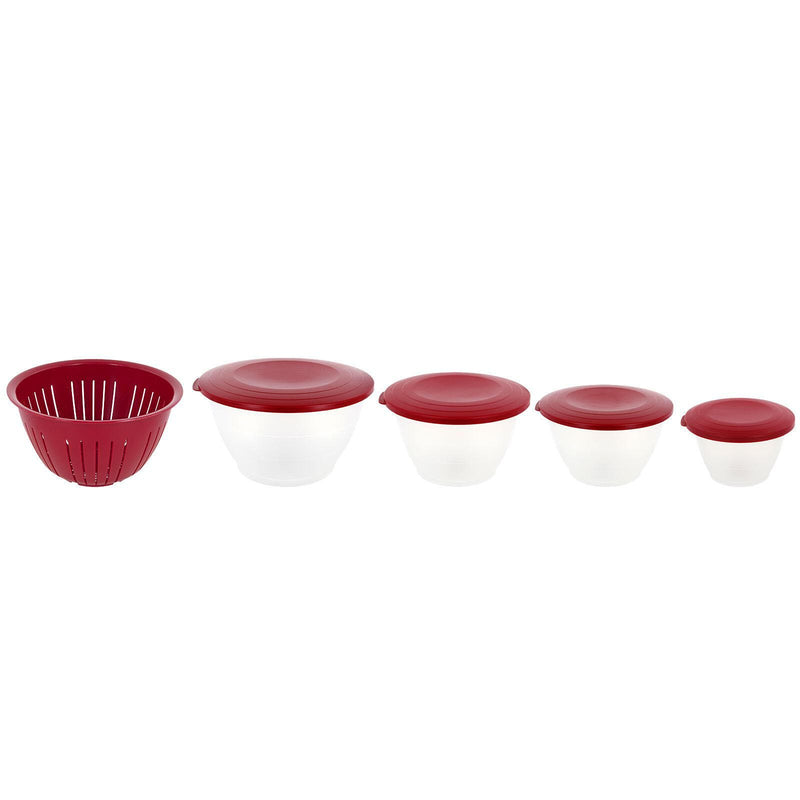 WESTMARK Olympia Schüssel-Set 0,6/1,3/4,4 l transparent/rot