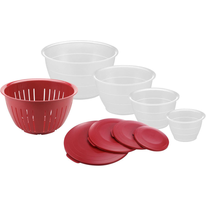 WESTMARK Olympia Schüssel-Set 0,6/1,3/4,4 l transparent/rot