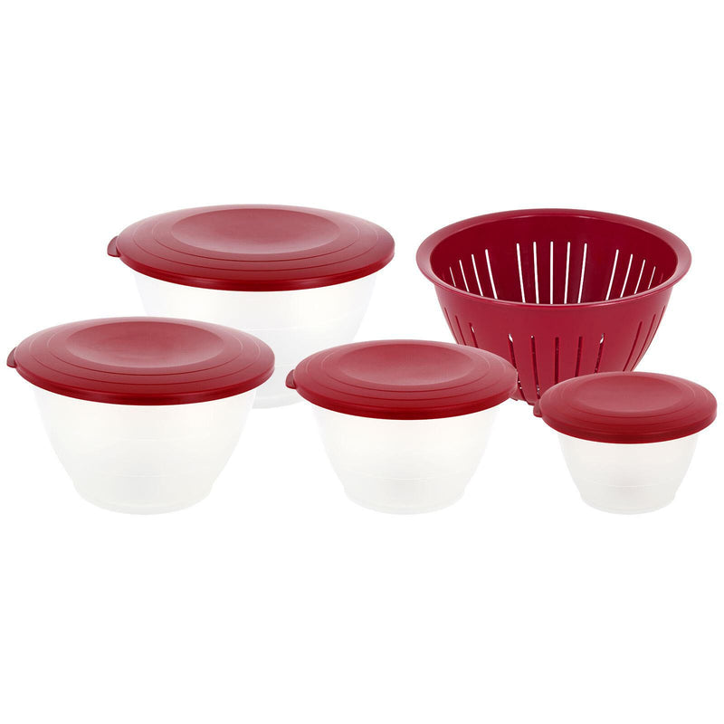WESTMARK Olympia Schüssel-Set 0,6/1,3/4,4 l transparent/rot