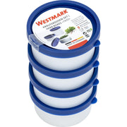 WESTMARK Frischhaltedosen Trio 3.9 cm hoch 0,1 l weiß, blau