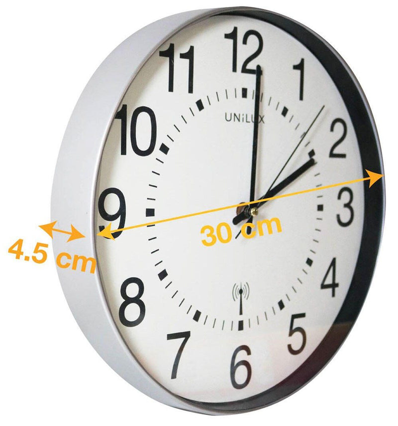 unilux Funkwanduhr Wave Ø 30 cm grau