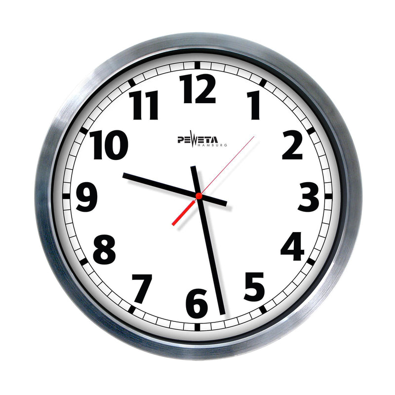 PEWETA Wanduhr Ø 50 cm silber