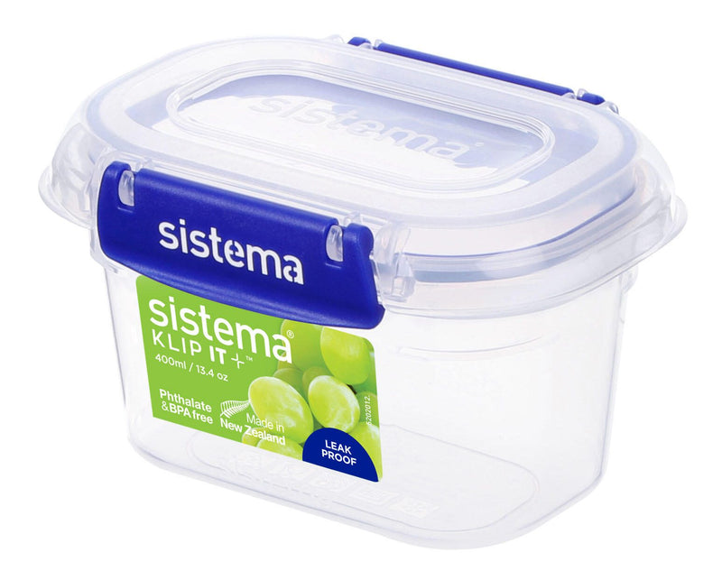 sistema® Frischhaltedose KLIP IT + 7.9 cm hoch 400,0 ml transparent, blau