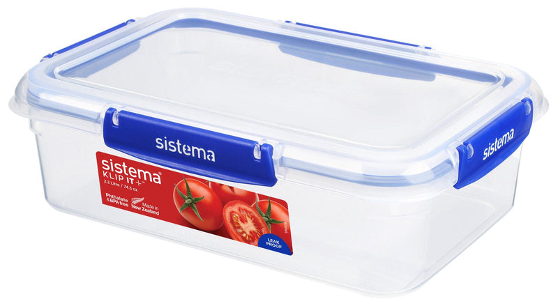 sistema® Frischhaltedose KLIP-IT + 7.9 cm hoch 2,2 l transparent, blau