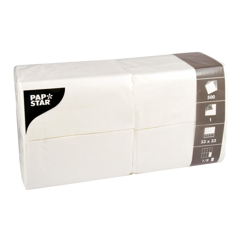 PAPSTAR Servietten 33,0 x 33,0 cm 1-lagig weiß