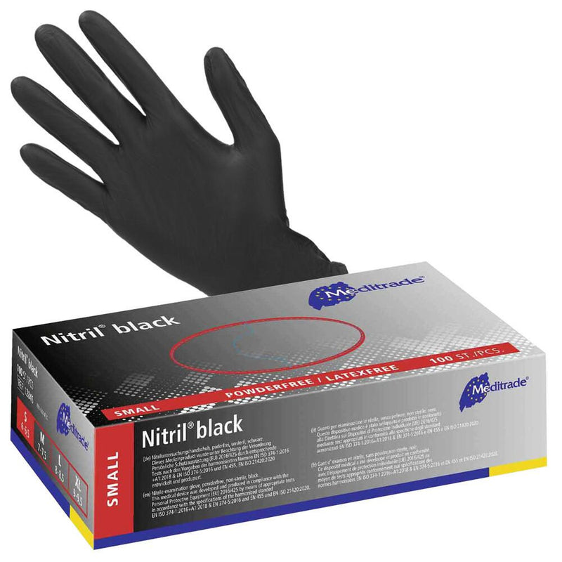 Meditrade® Einmalhandschuhe Nitril® black S schwarz