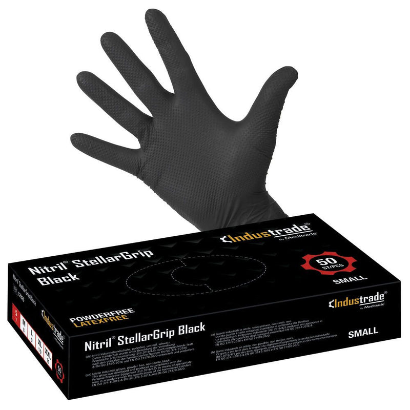 Industrade® Einmalhandschuhe Nitril® StellarGrip Black S schwarz
