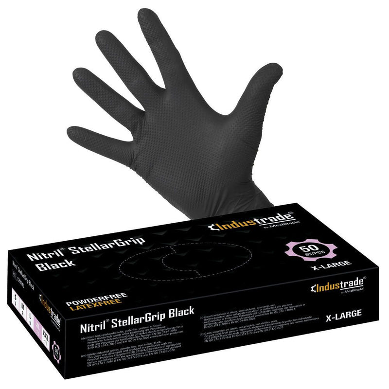 Industrade® Einmalhandschuhe Nitril® StellarGrip Black XL schwarz