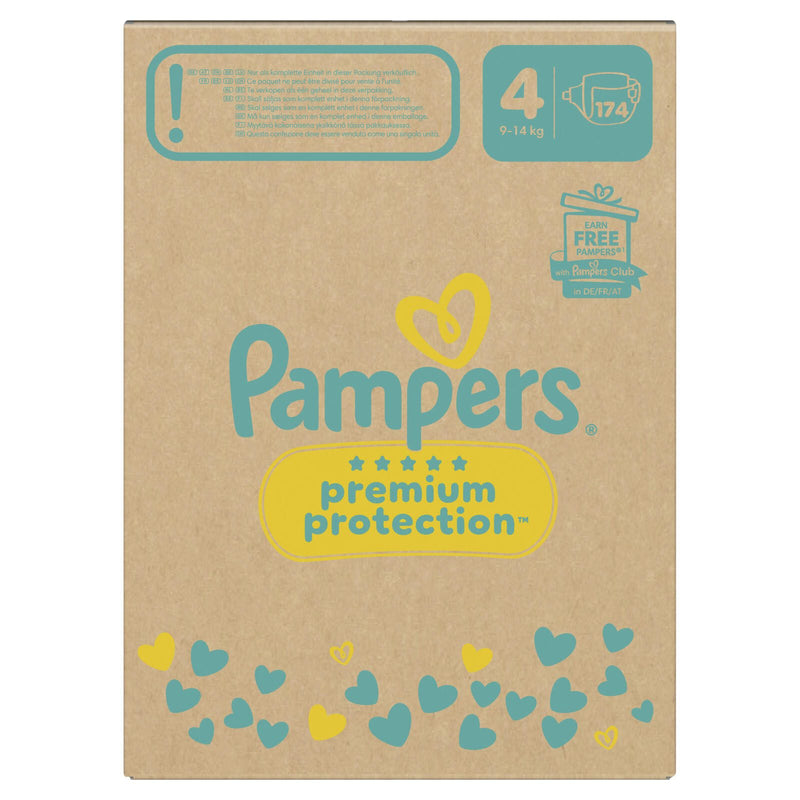 Pampers® Windeln Premium Protection Größe 4 (9-14kg) für Babys und Kleinkinder (4-18 Monate)