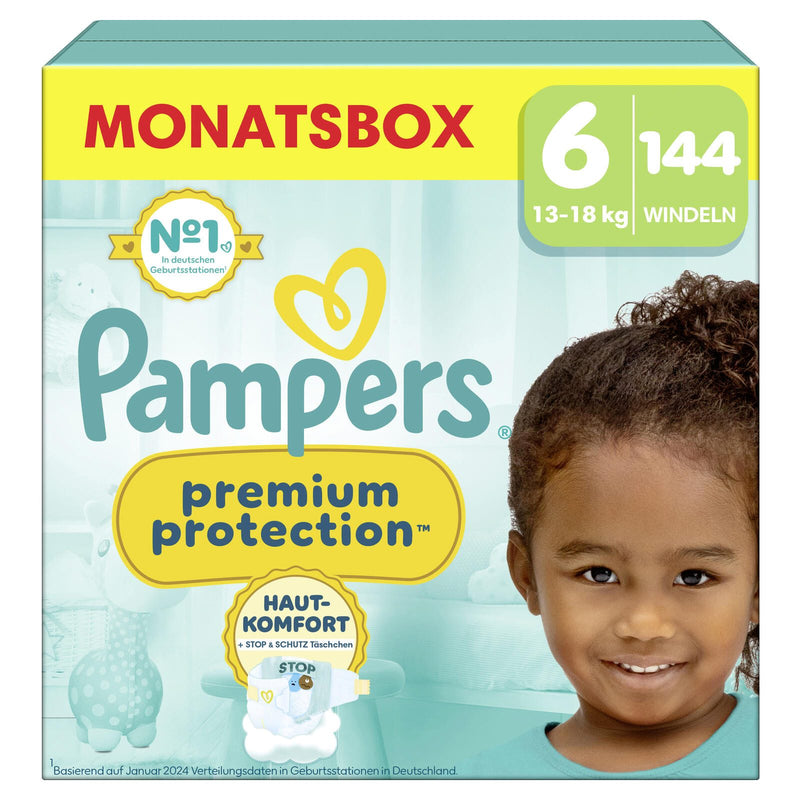 Pampers® Windeln Premium Protection Größe 6 (13+kg) für Kids und Teens (4-12 Jahre)