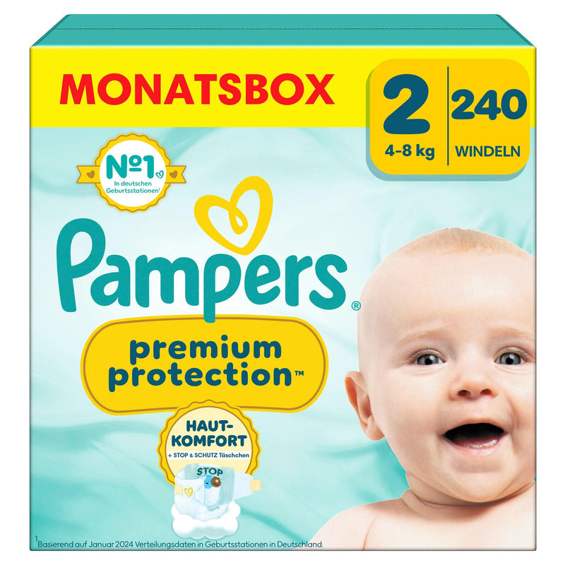 Pampers® Windeln Premium Protection Größe 2 (4-8kg) für Neugeborene (0-3 Monate)