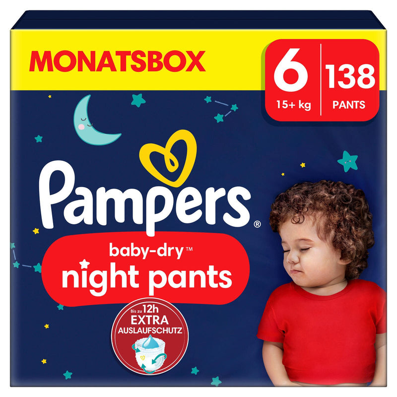 Pampers® Windeln Baby Dry Night Größe 6 (15+kg) für Kids und Teens (4-12 Jahre)