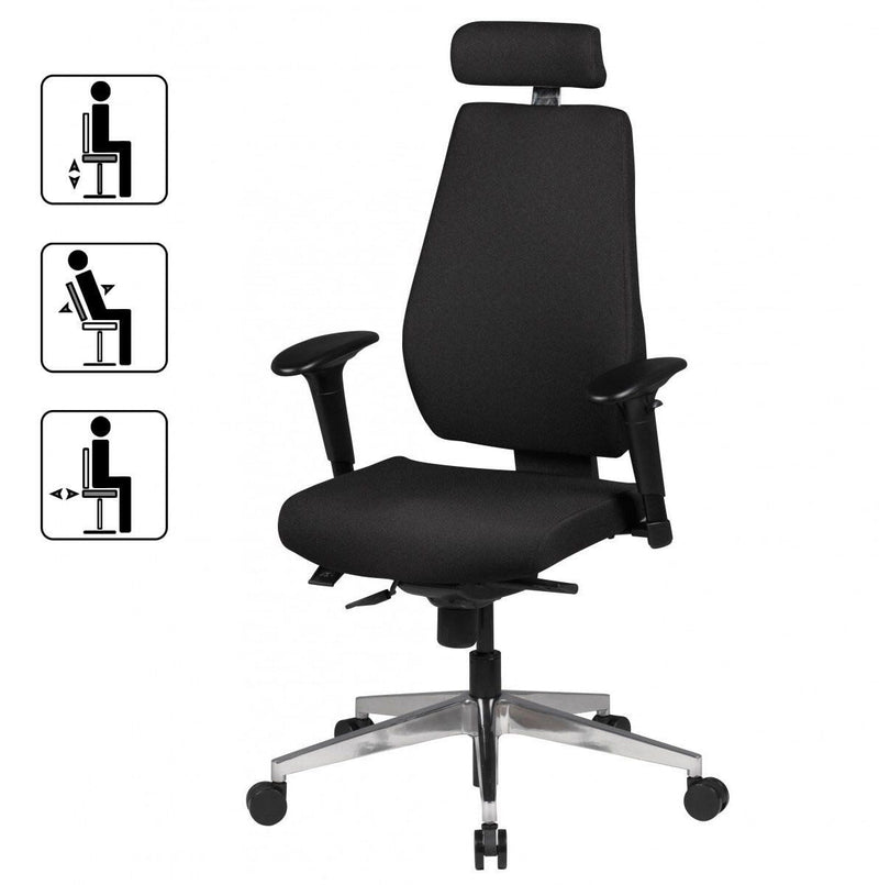 AMSTYLE Bürostuhl mit Kopfstütze SPM1.279 schwarz