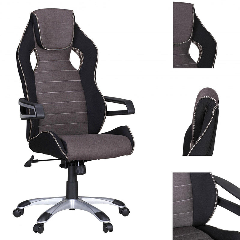 AMSTYLE Bürostuhl SPM1.257 schwarz/silber