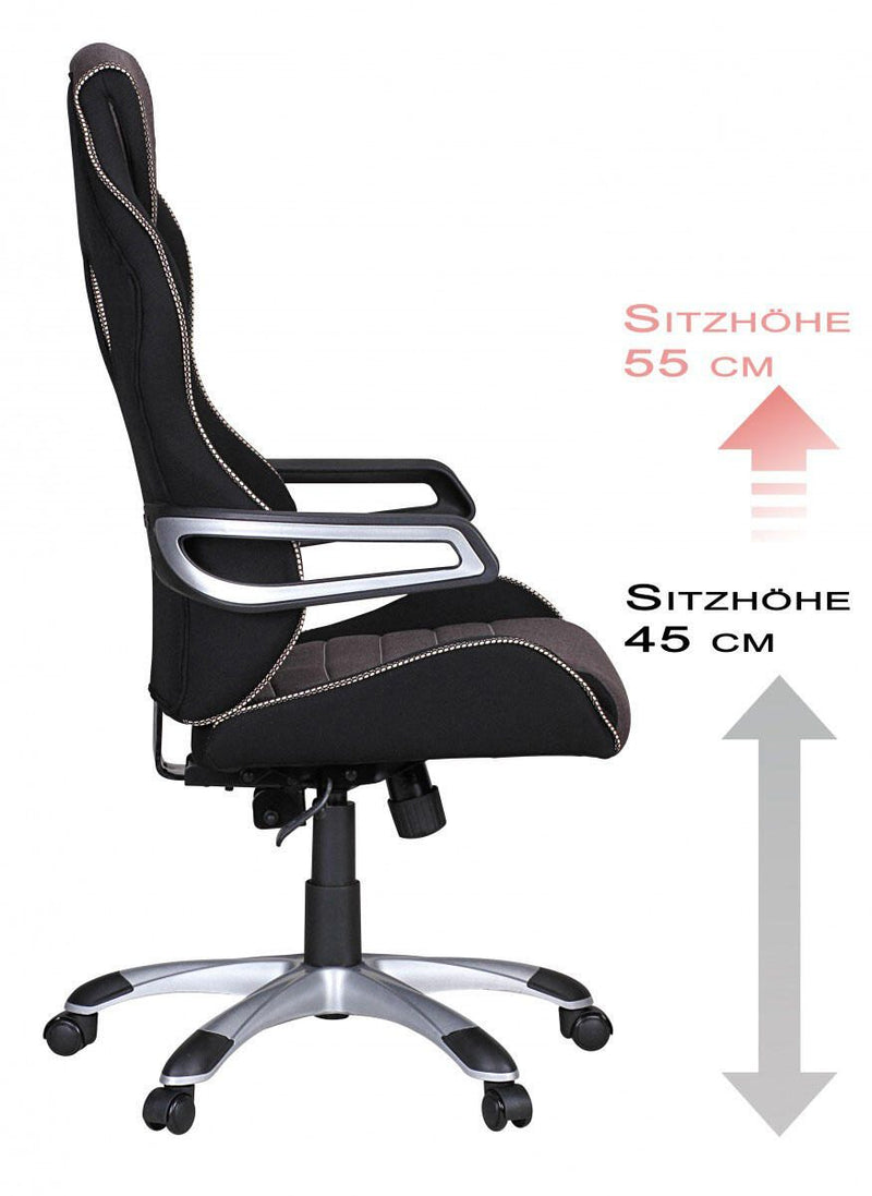 AMSTYLE Bürostuhl SPM1.257 schwarz/silber