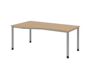 HAMMERBACHER VHS18/E/S höhenverstellbarer Schreibtisch 68,5 - 81 cm eiche / silber