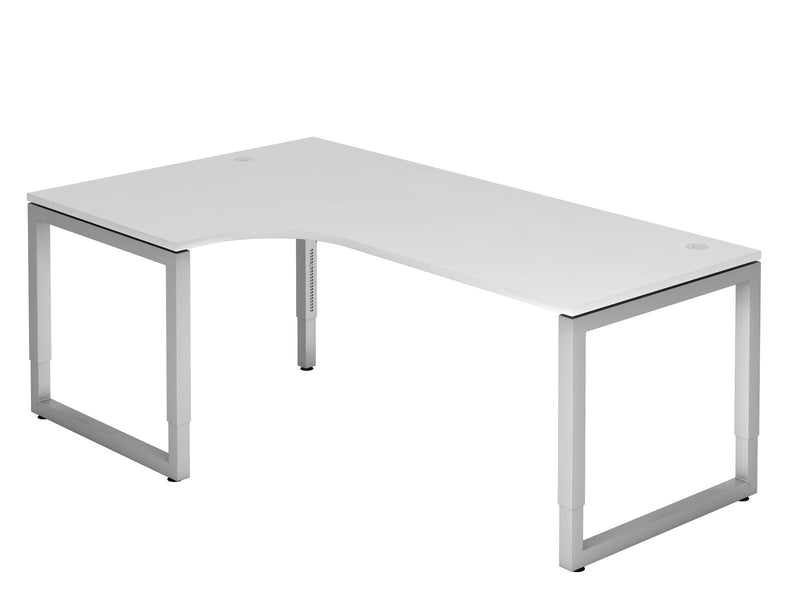 HAMMERBACHER VRS82/W/S höhenverstellbarer Schreibtisch 65 - 85 cm weiß / silber