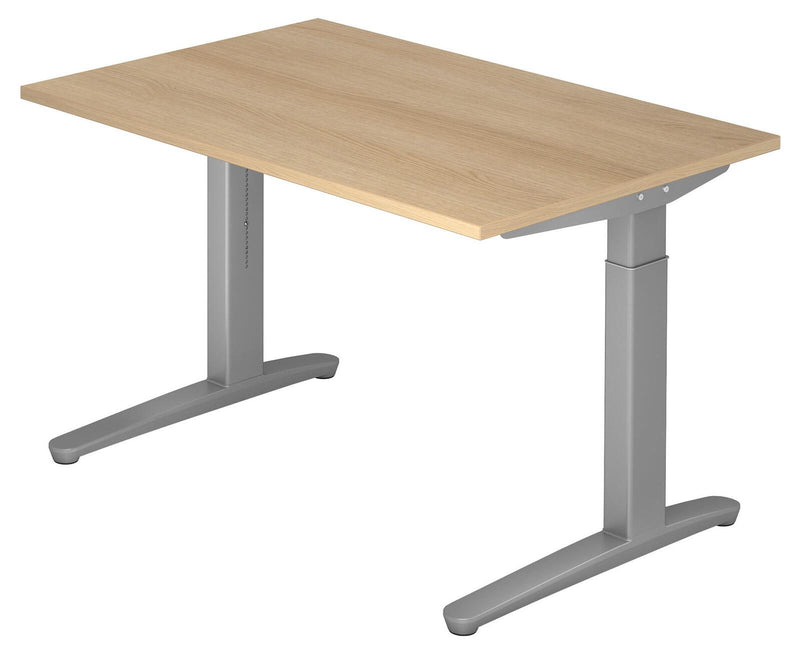 HAMMERBACHER höhenverstellbarer Schreibtisch VXB12/E/SS eiche, silber
