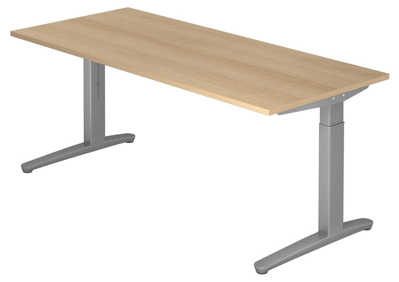 HAMMERBACHER höhenverstellbarer Schreibtisch VXB19/E/SS eiche, silber