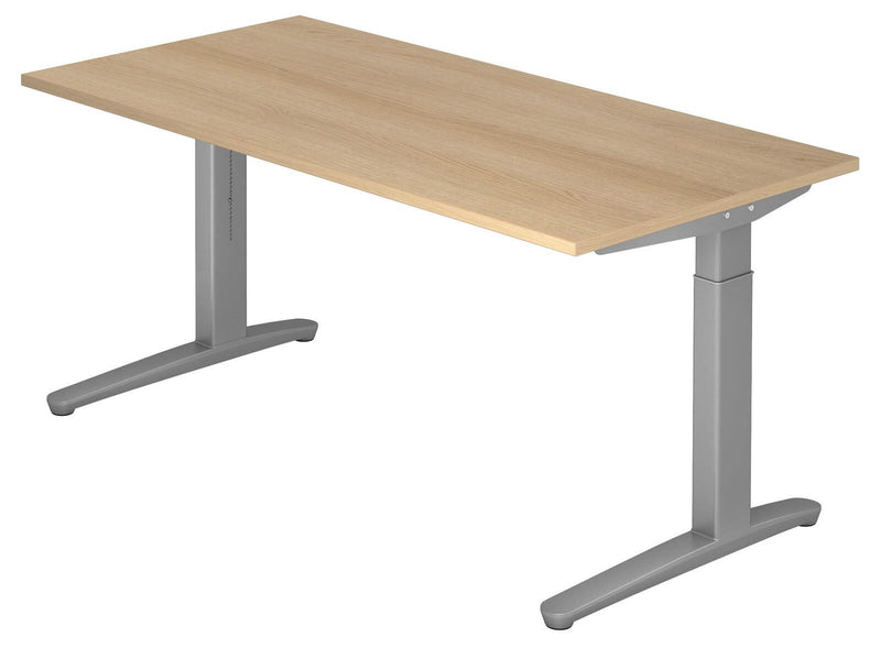 HAMMERBACHER höhenverstellbarer Schreibtisch VXB16/E/SS eiche, silber