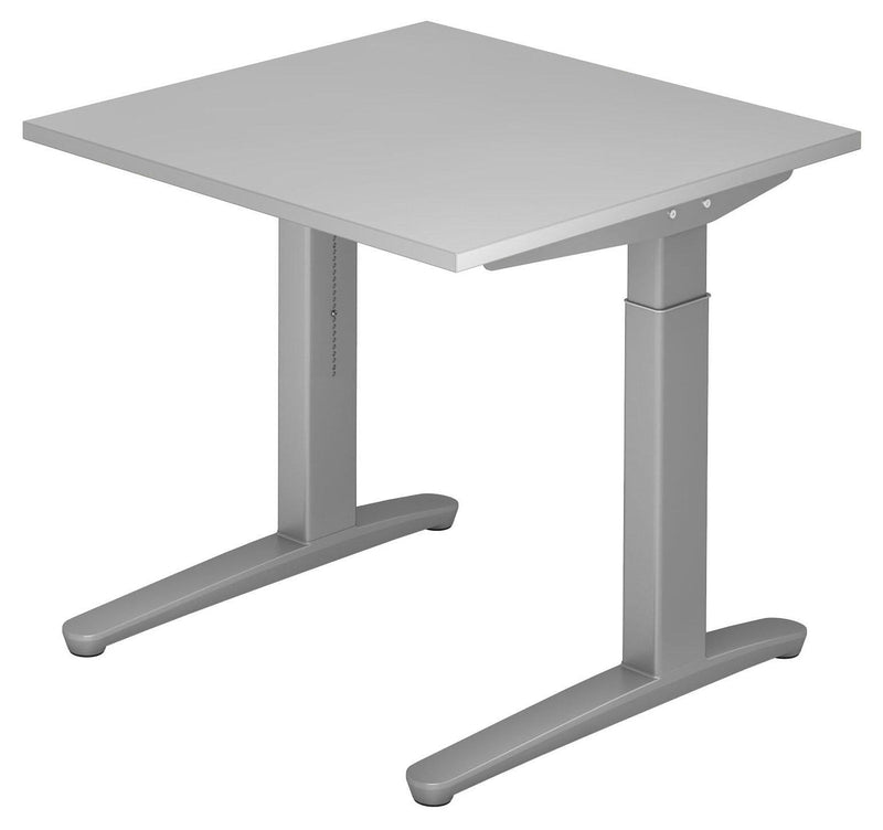 HAMMERBACHER höhenverstellbarer Schreibtisch VXB08/5/SS lichtgrau, silber