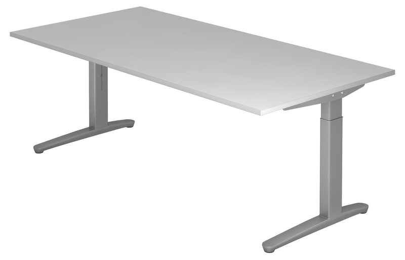 HAMMERBACHER höhenverstellbarer Schreibtisch VXB2E/5/SS lichtgrau, silber
