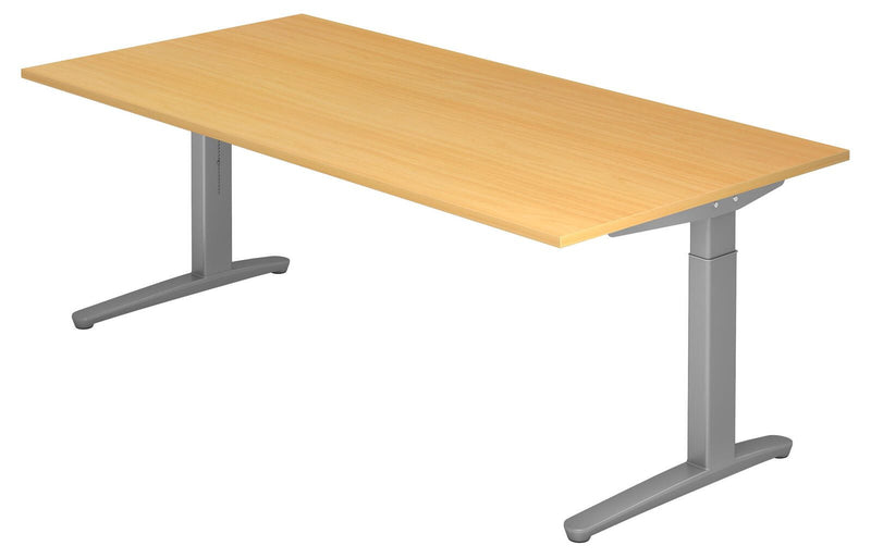 HAMMERBACHER höhenverstellbarer Schreibtisch VXB2E/6/SS buche, silber
