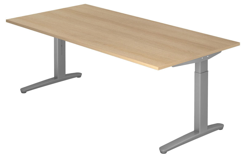 HAMMERBACHER höhenverstellbarer Schreibtisch VXB2E/E/SS eiche, silber