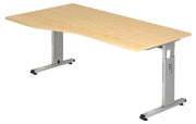 HAMMERBACHER VOS18/3/S höhenverstellbarer Schreibtisch 65 - 85 cm ahorn / silber